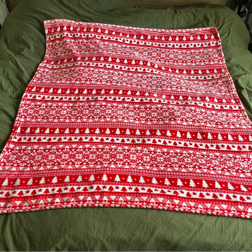 Red and White Festive Blanket Holiday